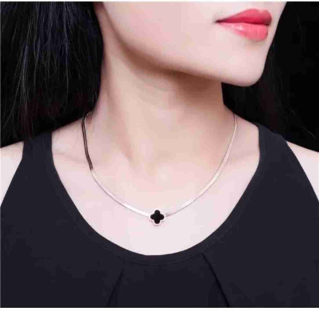 Rose gold snake chain star pendant statement necklace_ stainless steel_ Anti tarnish
