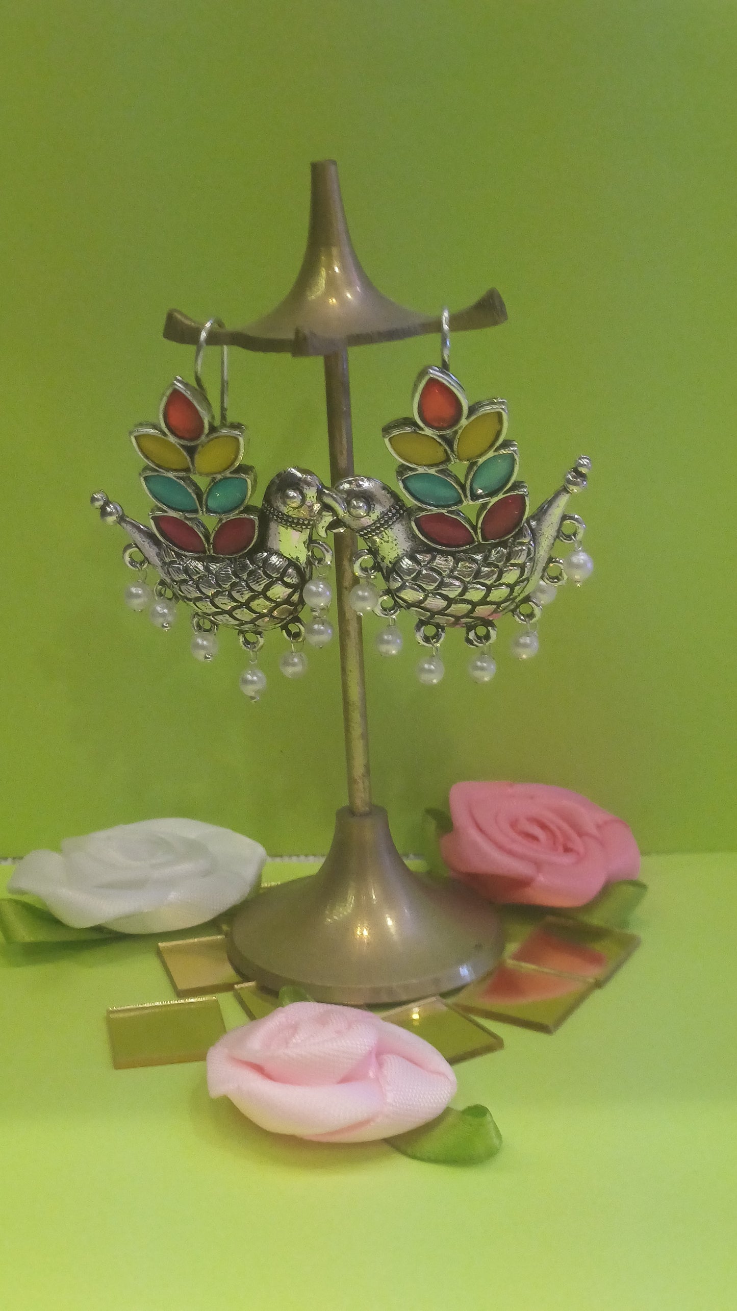 Sturdy Birdy Ear Hangings - Multi Color