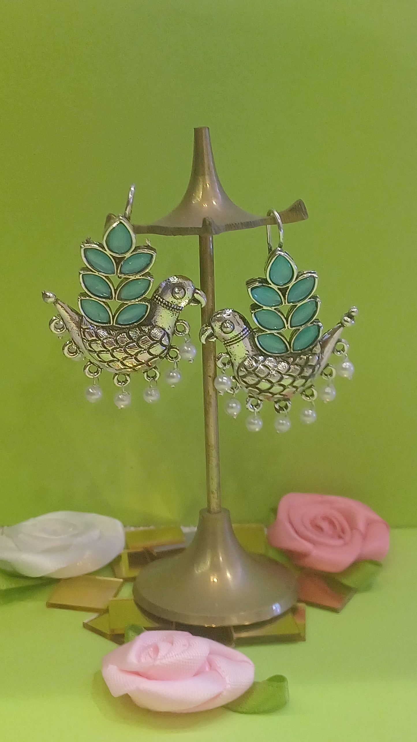 Sturdy Birdy Ear Hangings - Sky blue