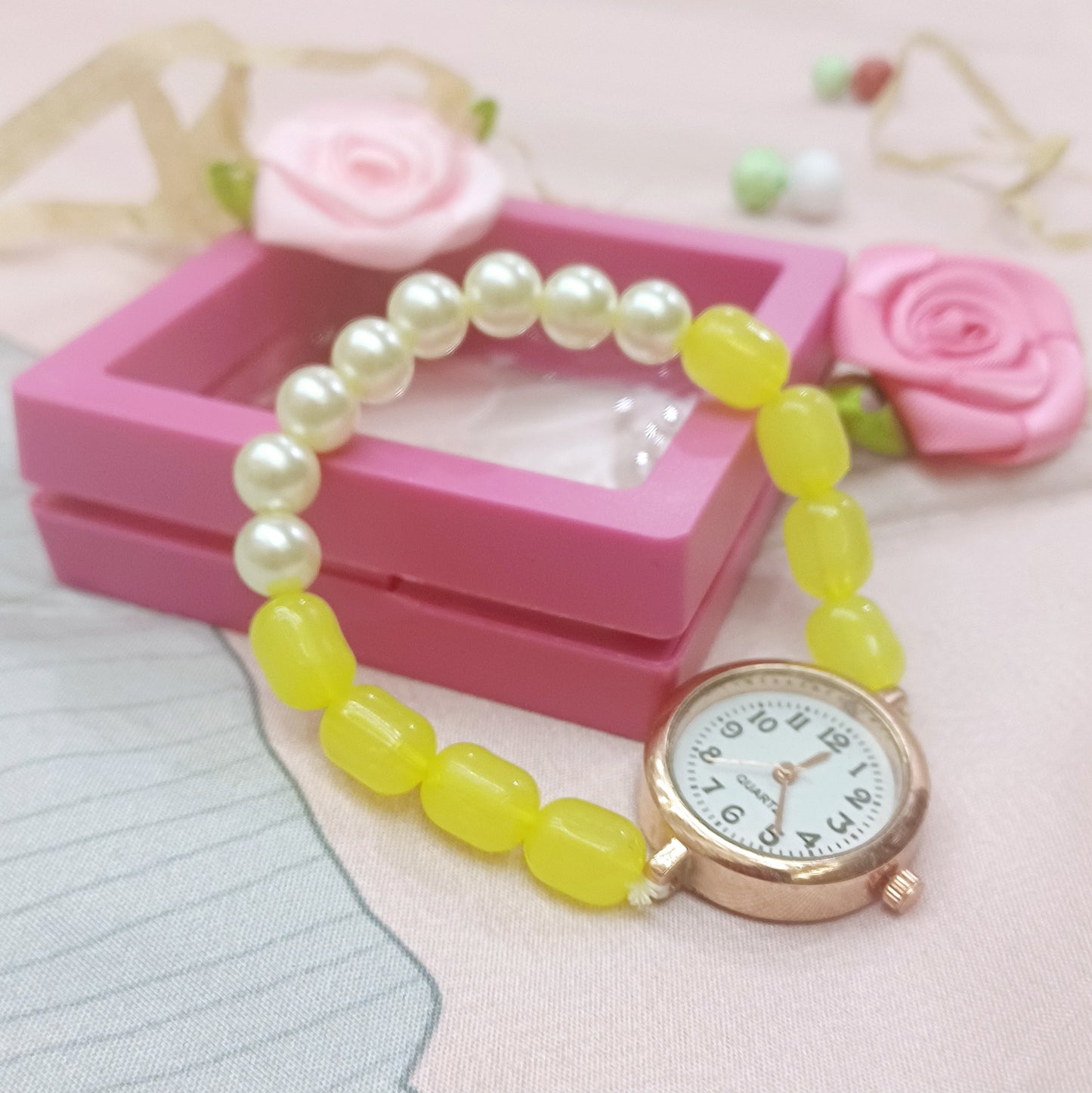 Luxury Beads Infinity Bracelet - Pestle Yellow