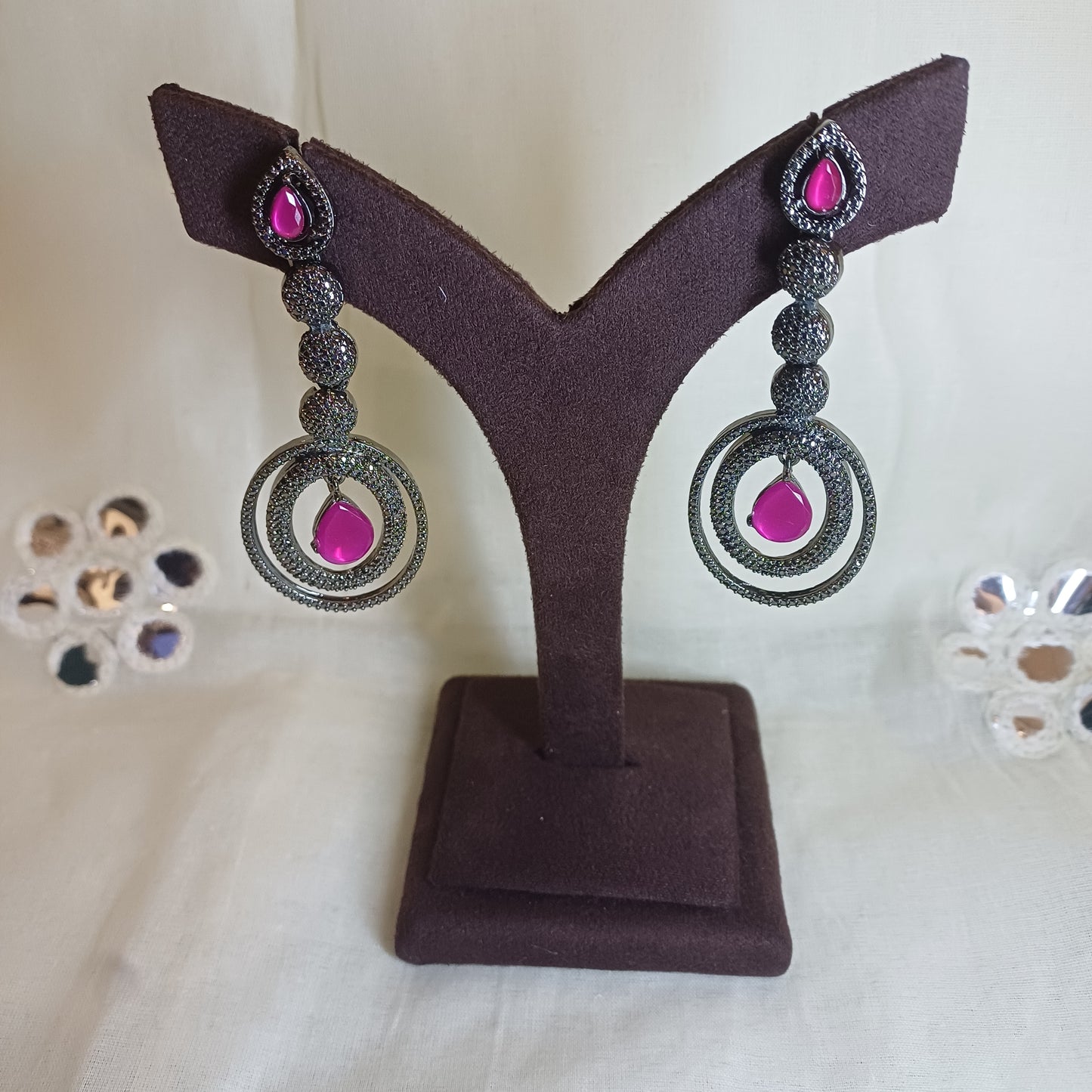 Diamond Diva hot Pink earlobes