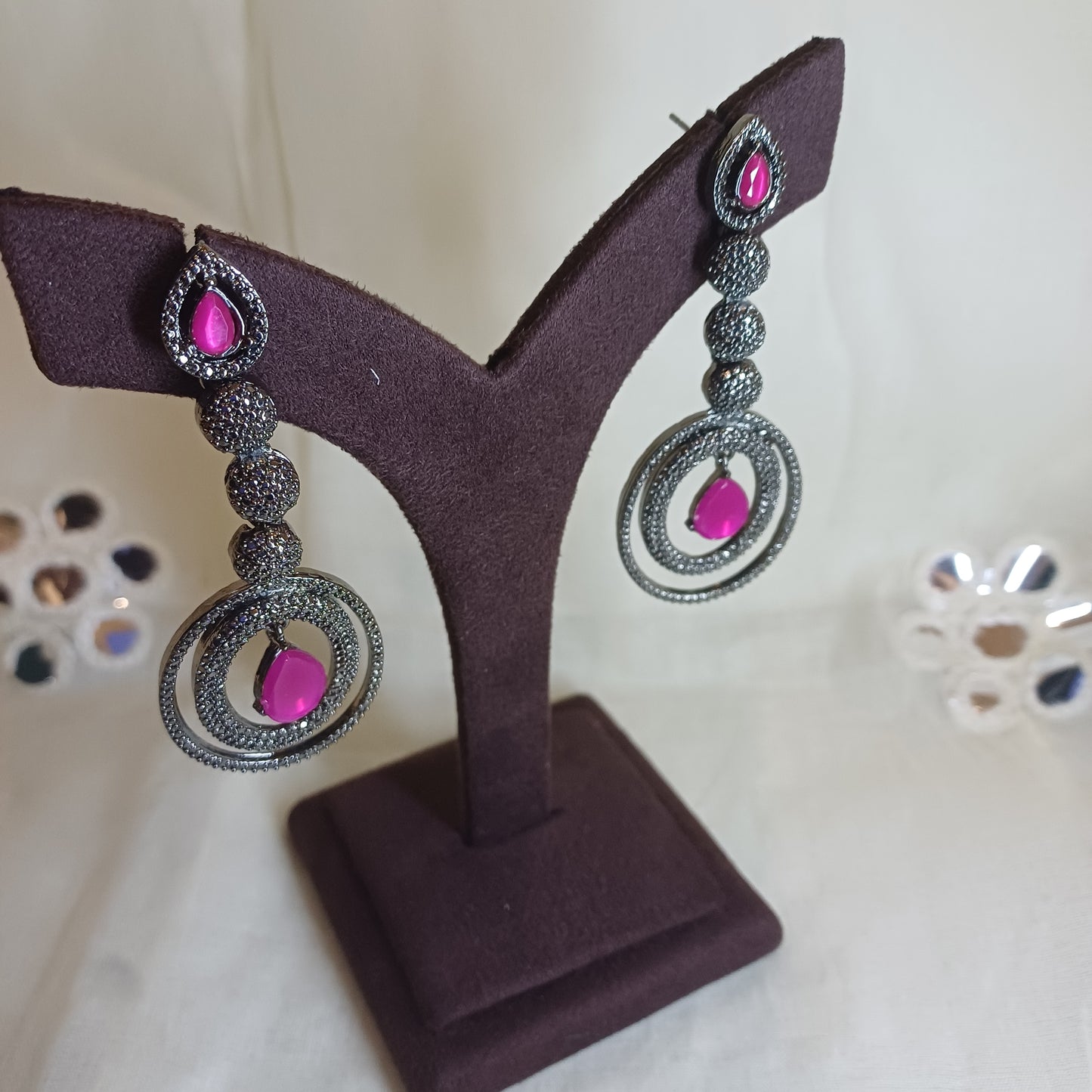 Diamond Diva hot Pink earlobes