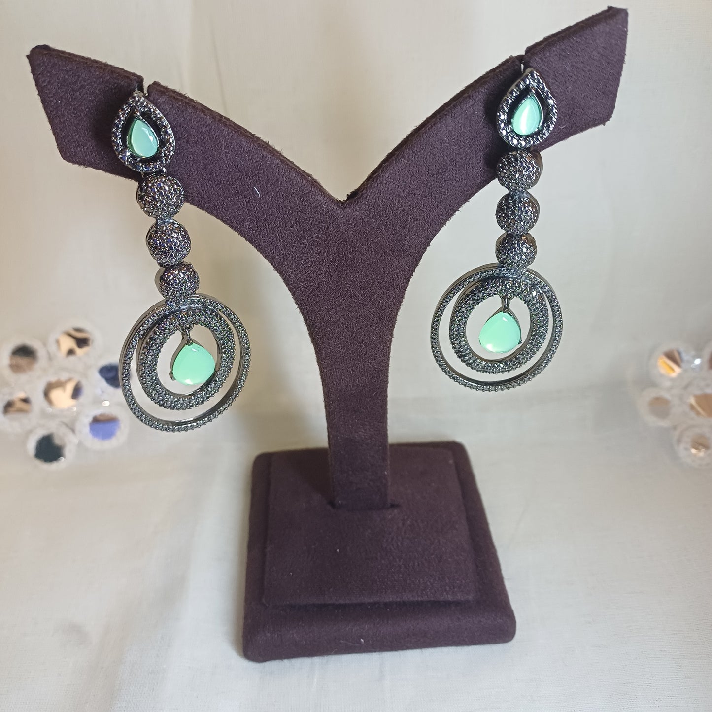 Diamond Diva pastel Green earlobes