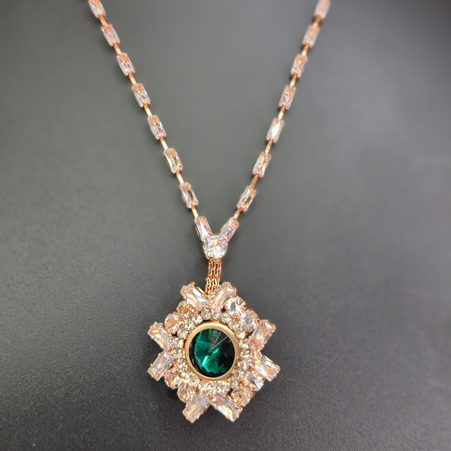 Must have Diamond necklace with four colored changeable stones_variant 3