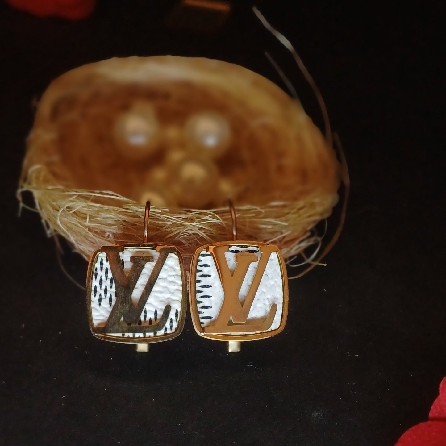Sparkling Diamond Louise Vuitton Earrings - Anti tarnish AD