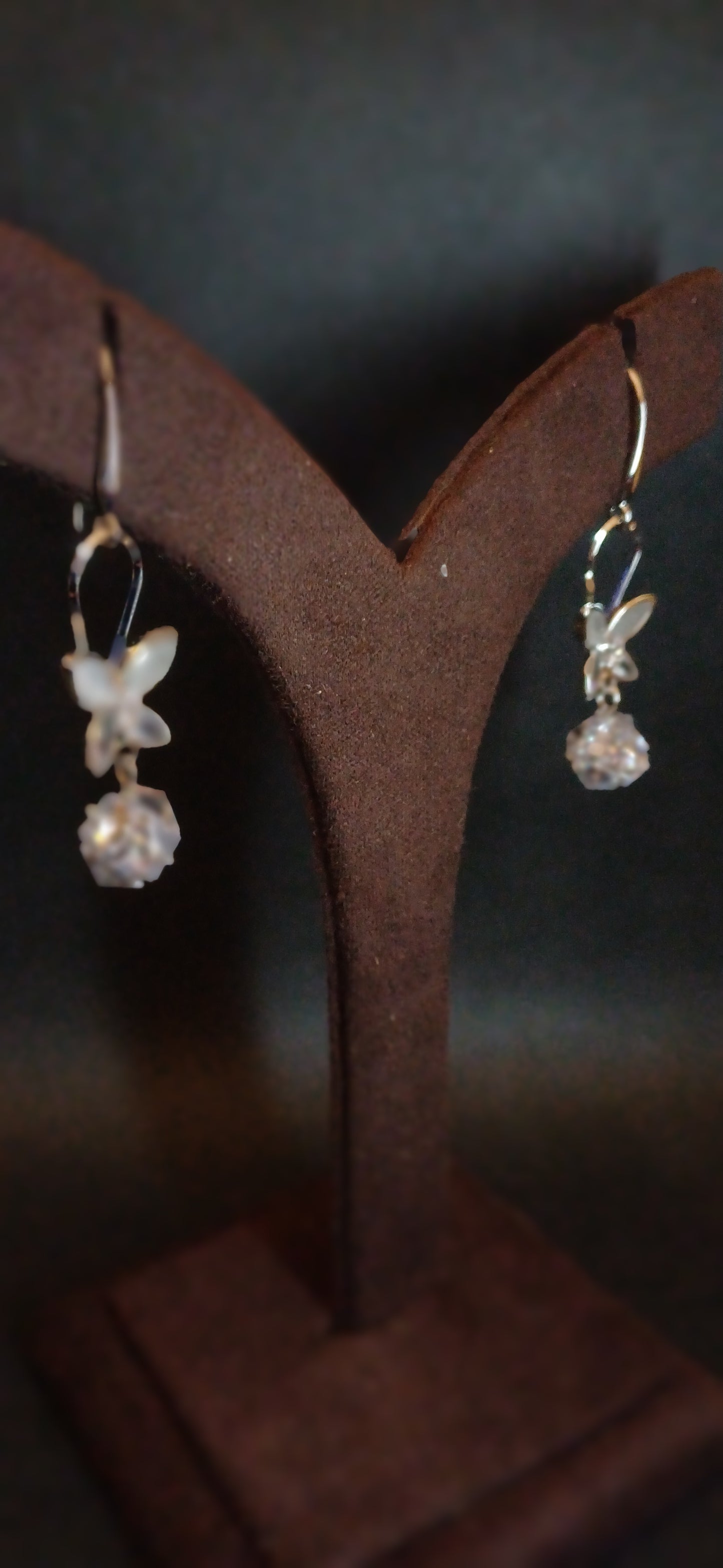 Dazzling Butterfly & Diamond Earrings - American Diamonds
