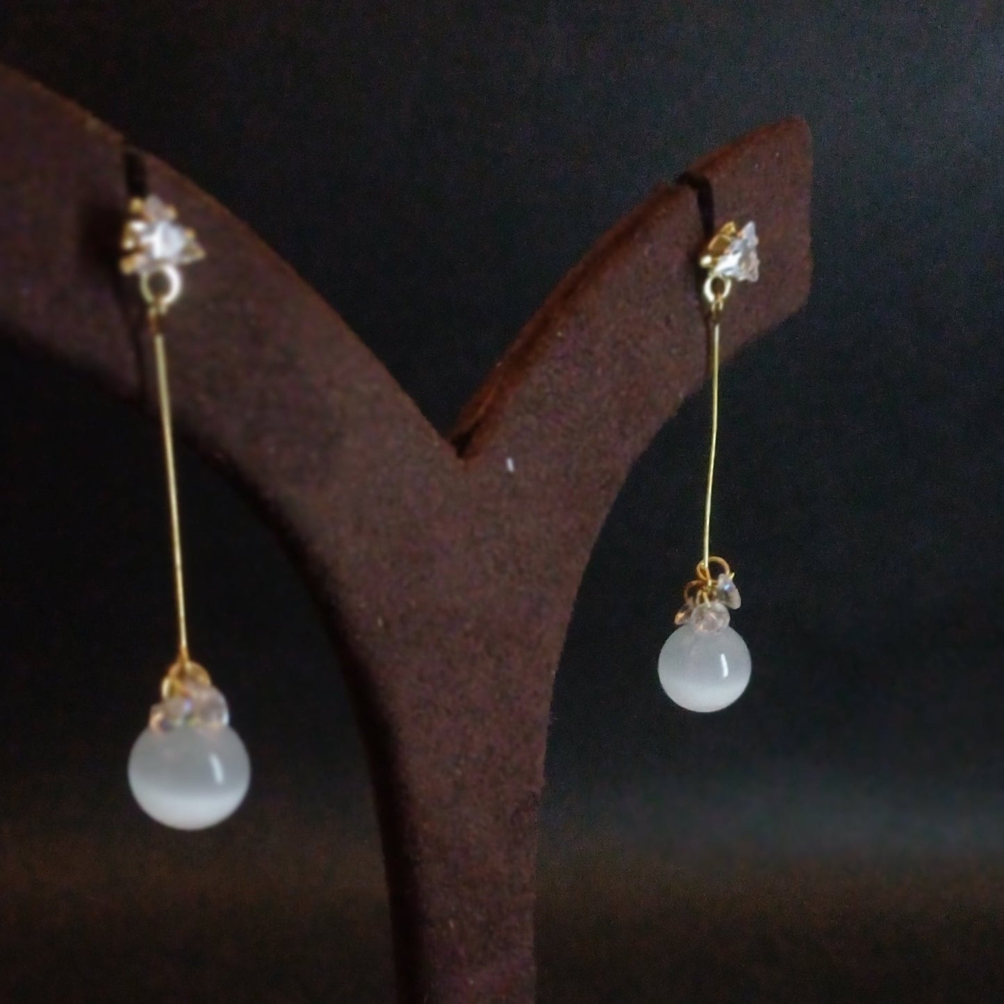 Elegant Silver & Pearl Ear hangings - Premium
