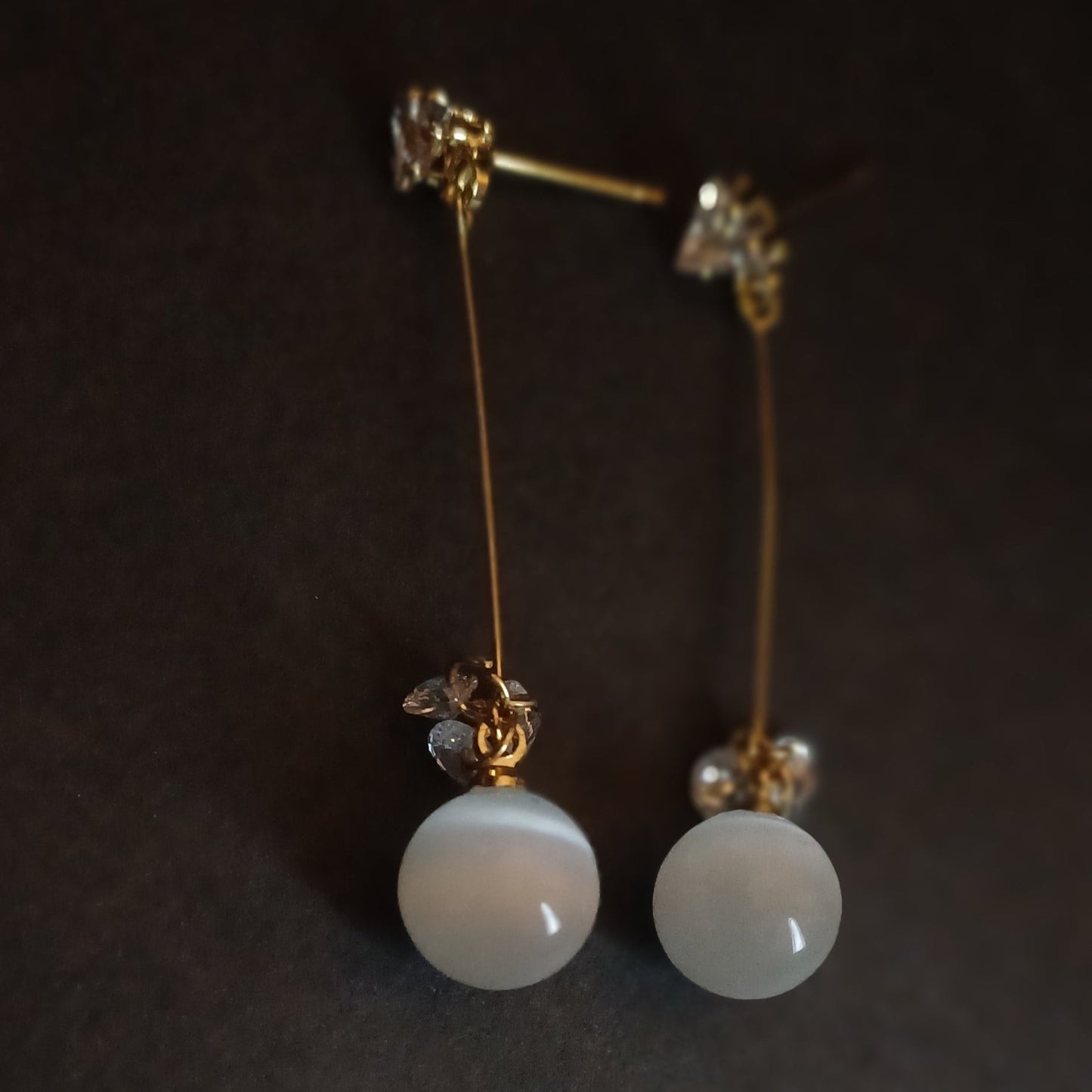 Elegant Silver & Pearl Ear hangings - Premium