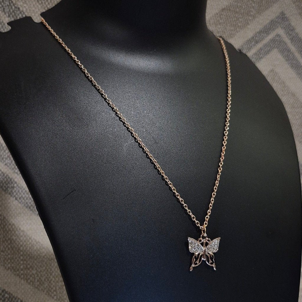 Beauty-fly Golden necklace diamond pendant for Girls women others daily party wears