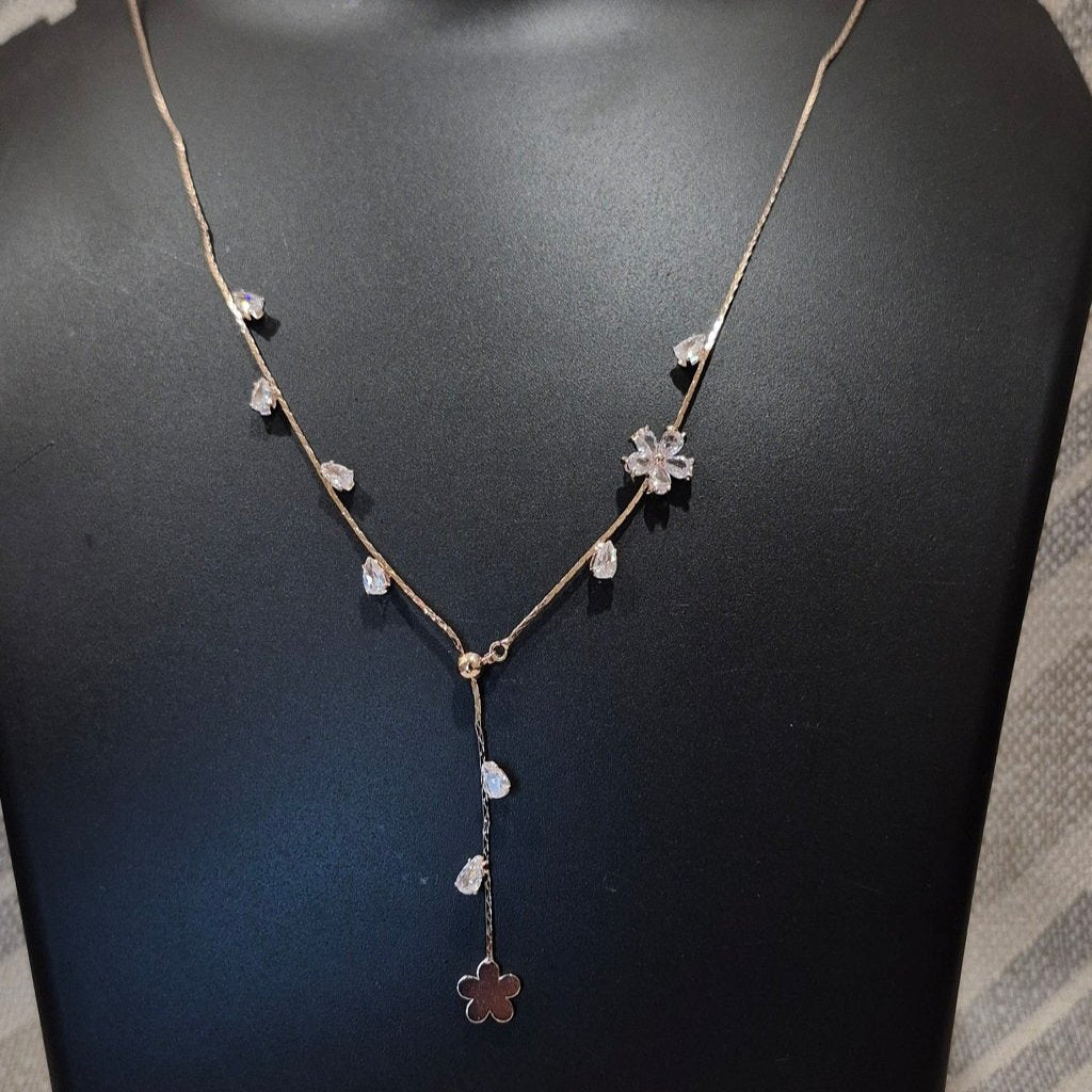 Crystal beaded necklace leaf design for beautiful her