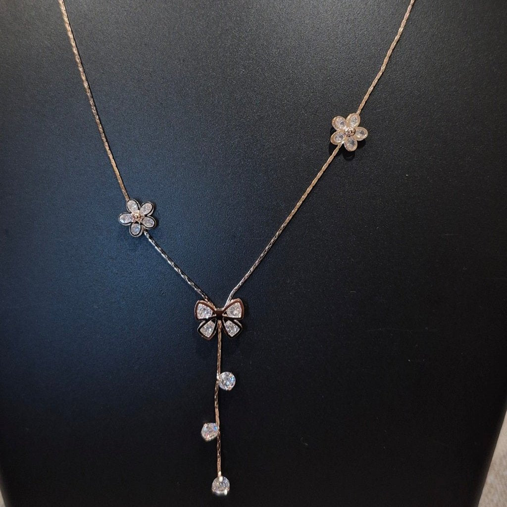 Crystal flowers beaded necklace for her