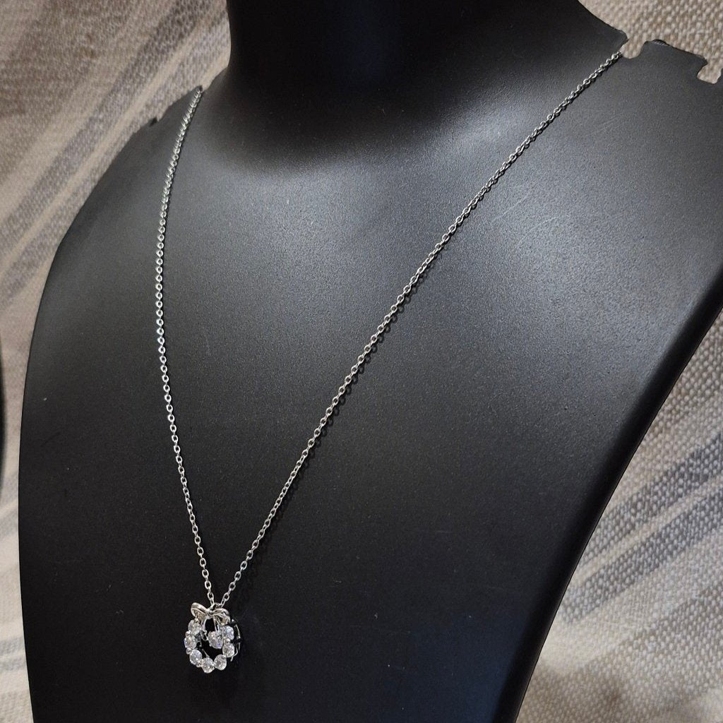 Diamond buzz silver chain pendant_2 daily office college wears