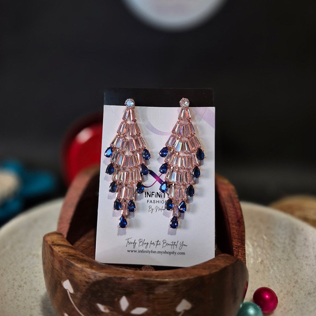Diamond Strings AD Ear hangings - Royal Blue