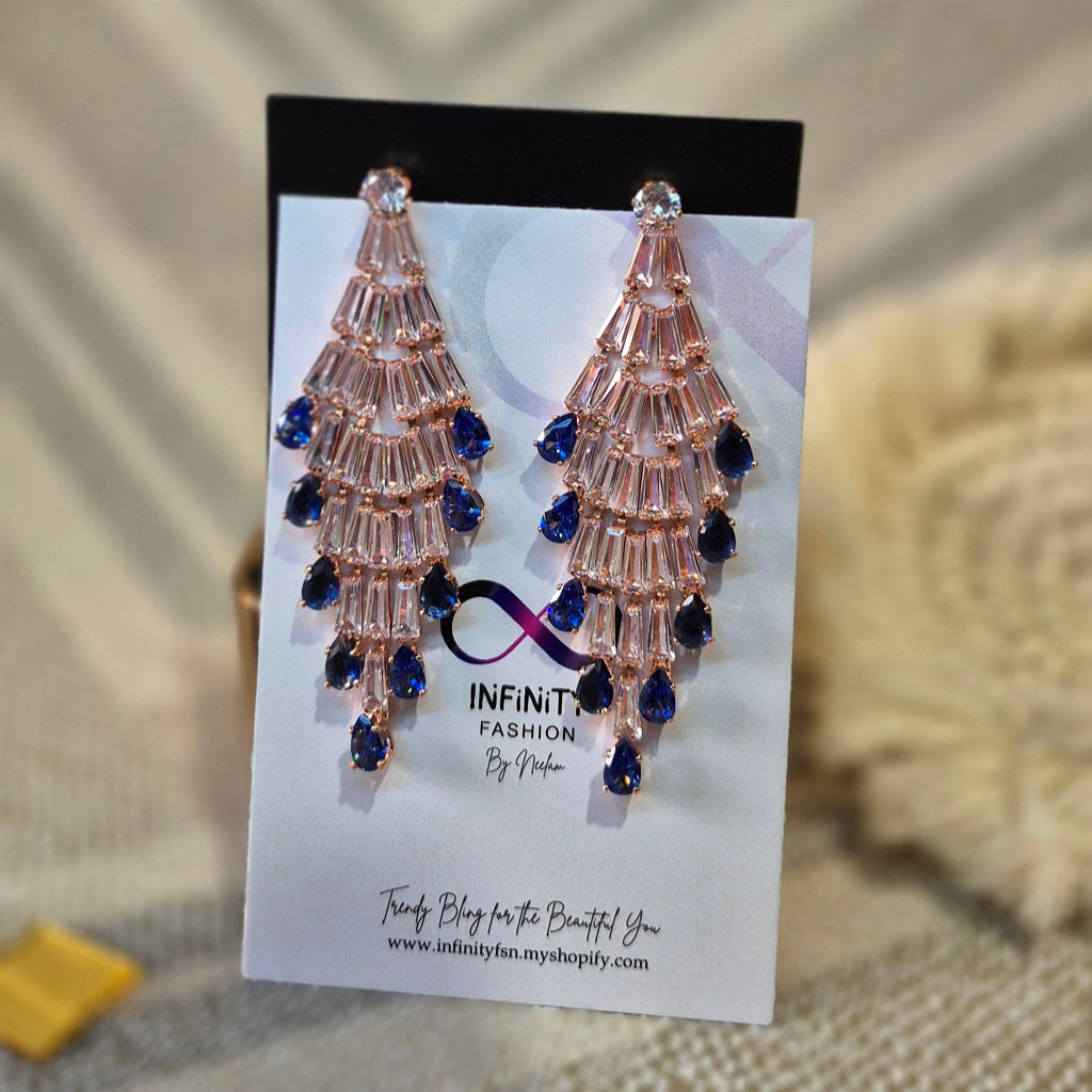 Diamond Strings AD Ear hangings - Royal Blue