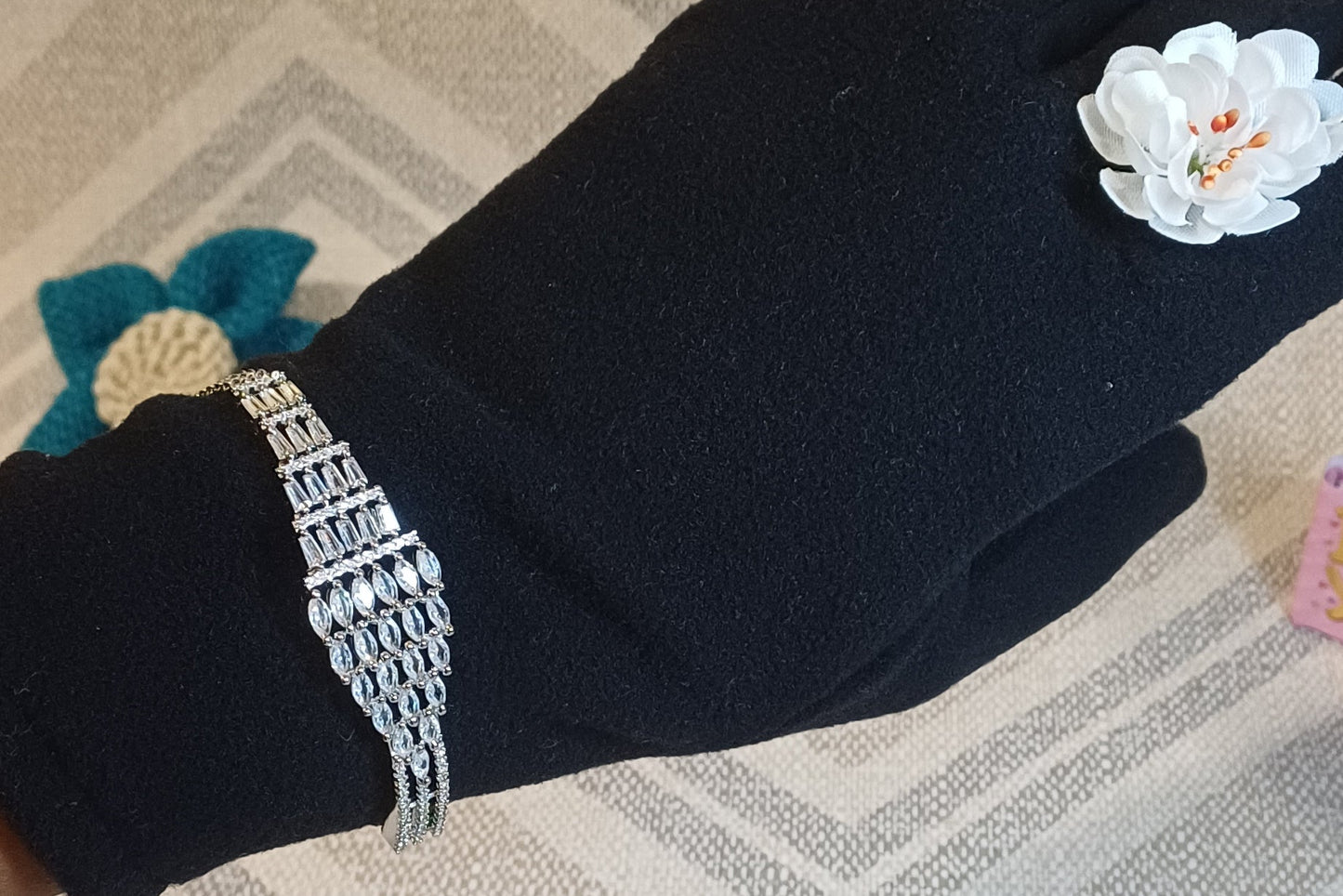 Diamond packed kada bracelet