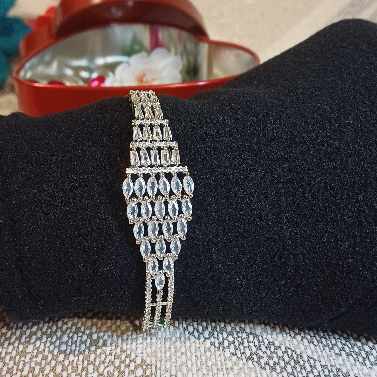 Diamond packed kada bracelet
