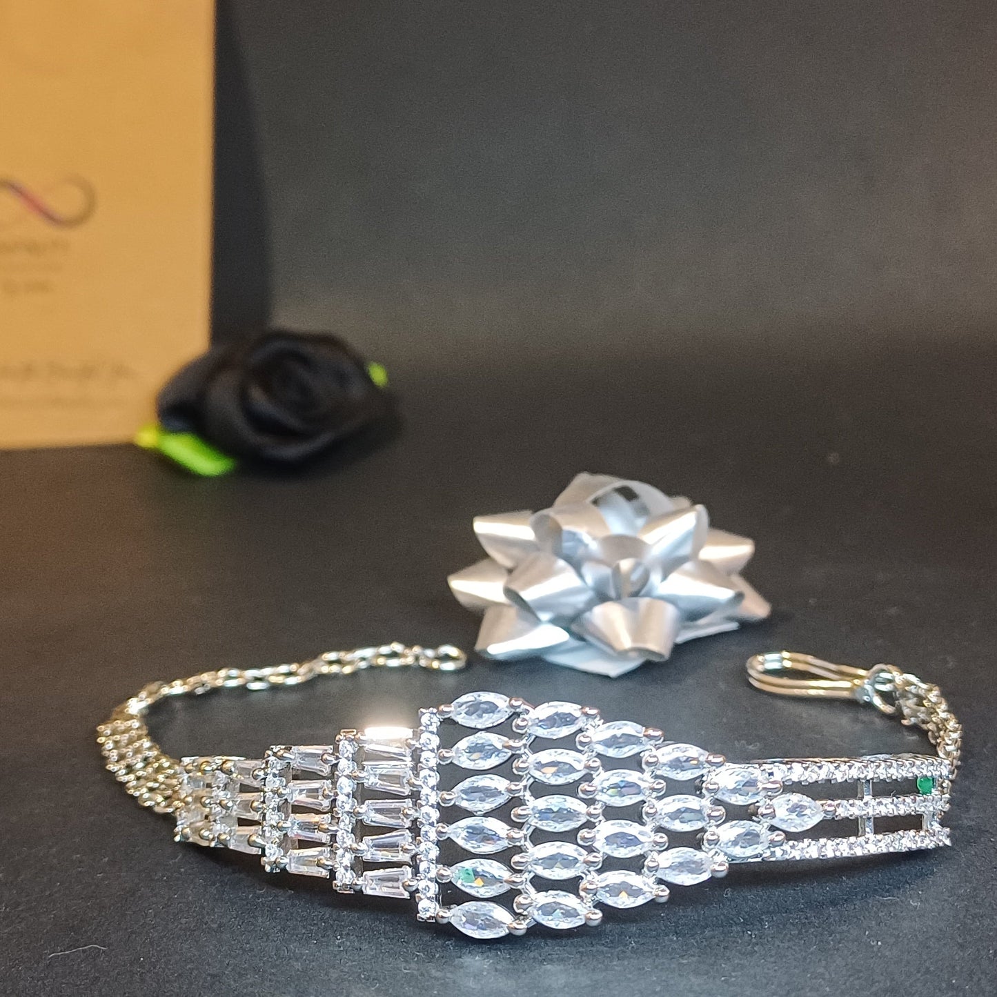 Diamond packed kada bracelet