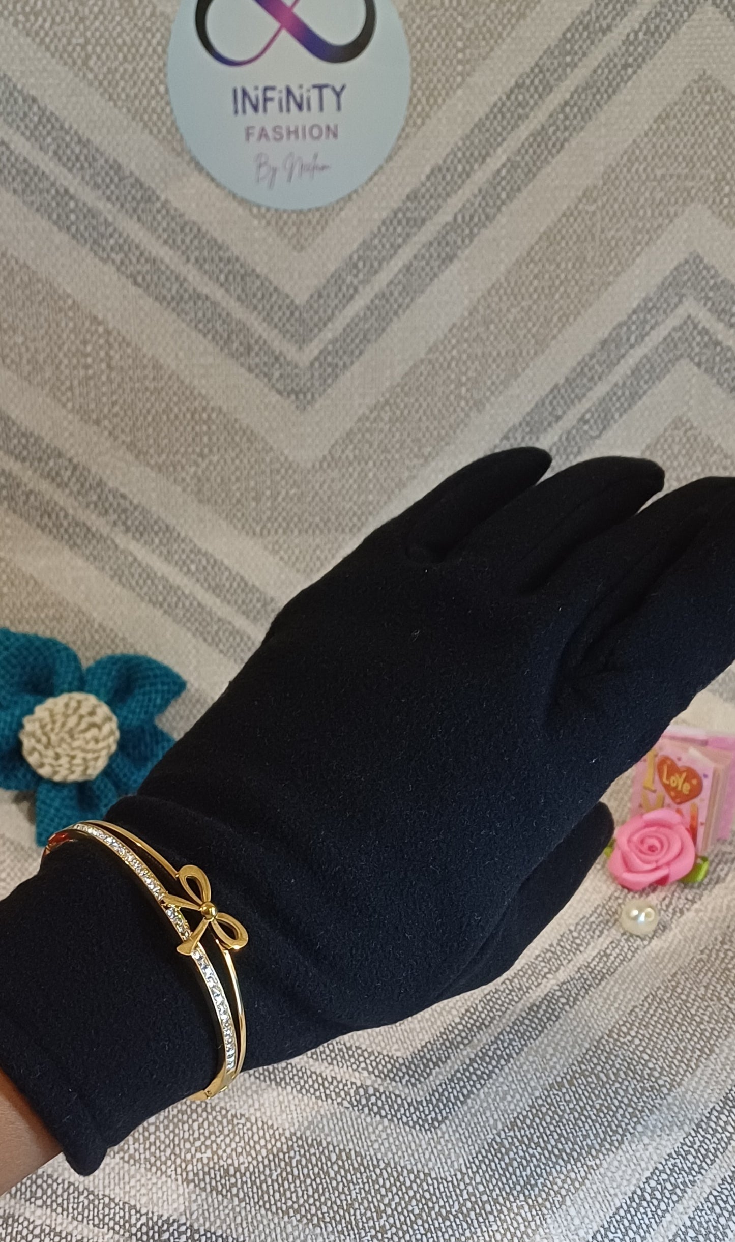 Bow and diamond A.D golden kada _ Anti tarnish _style statement_daily wear
