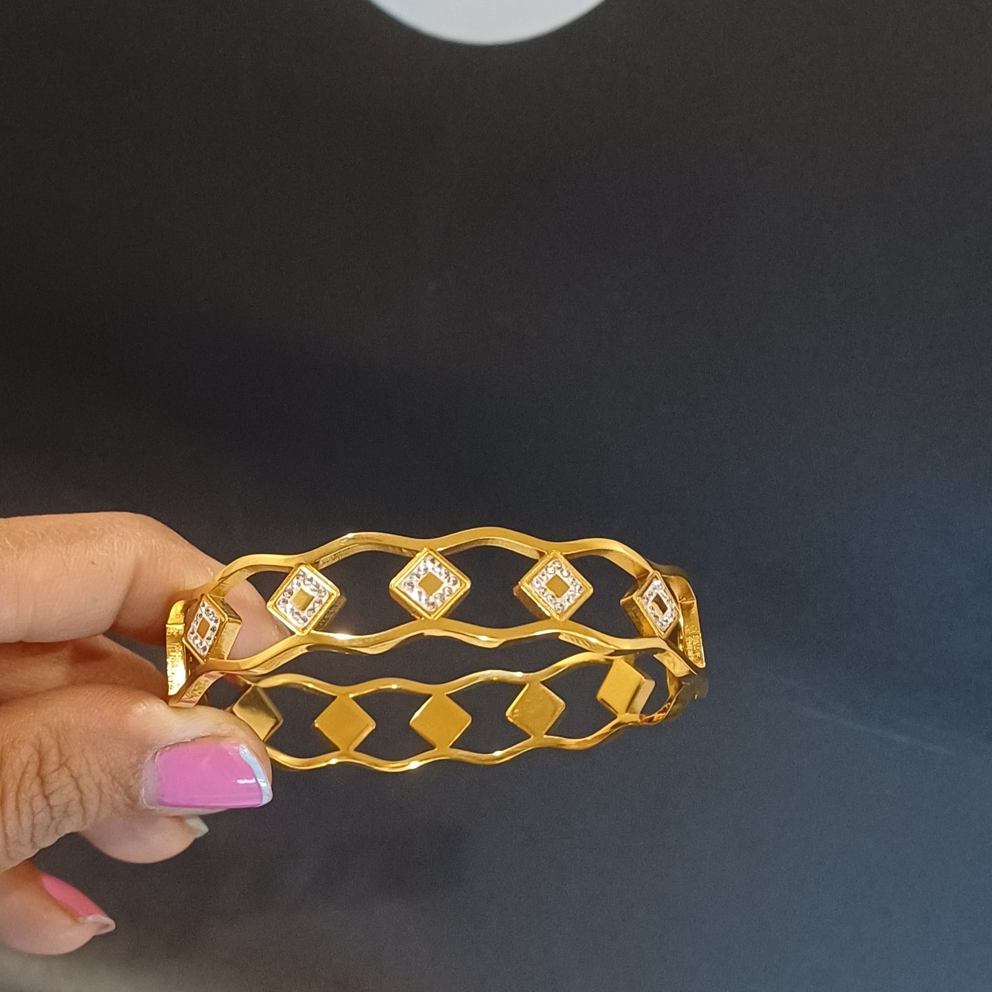Golden broad kada A.D _ Anti tarnish daily wear high quality wrist band