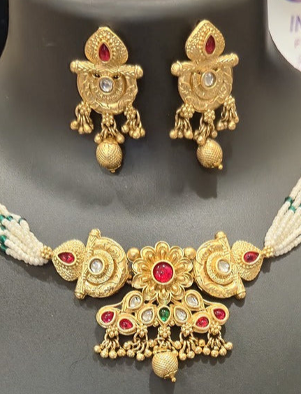 Heritage Inspired Design Premium Pearl Necklace with Jumkas 5
