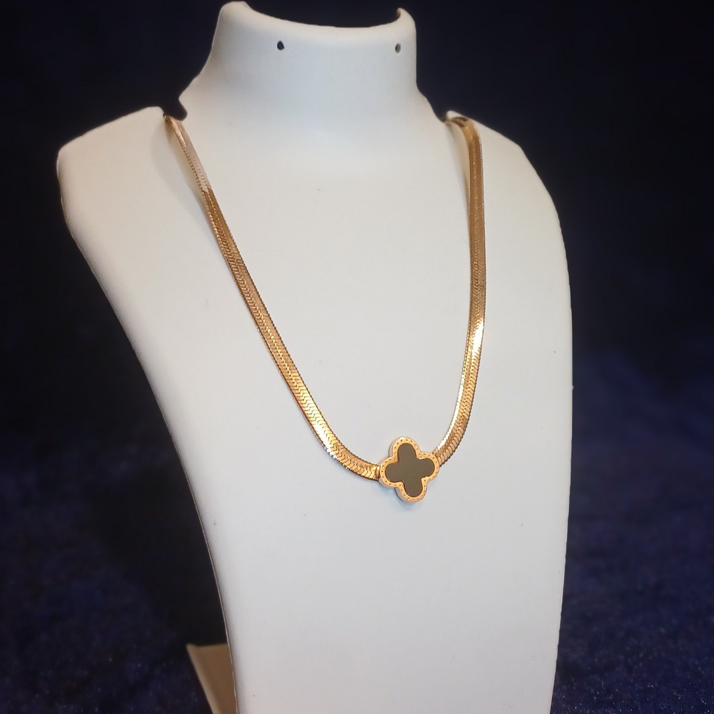 Rose gold snake chain star pendant statement necklace_ stainless steel_ Anti tarnish