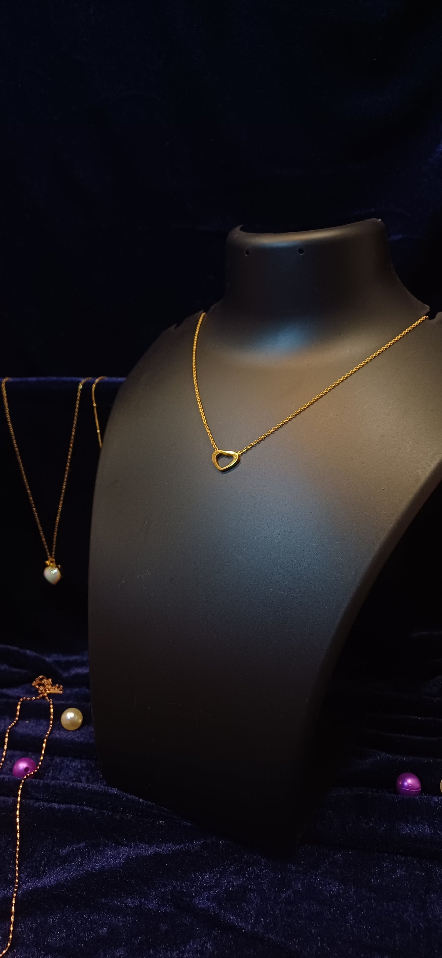 Heart of gold pendant and chain_anti tarnish