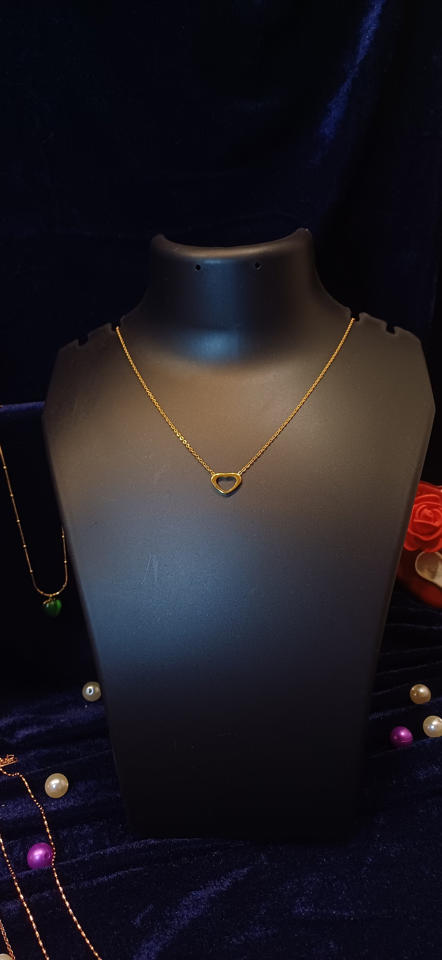 Heart of gold pendant and chain_anti tarnish