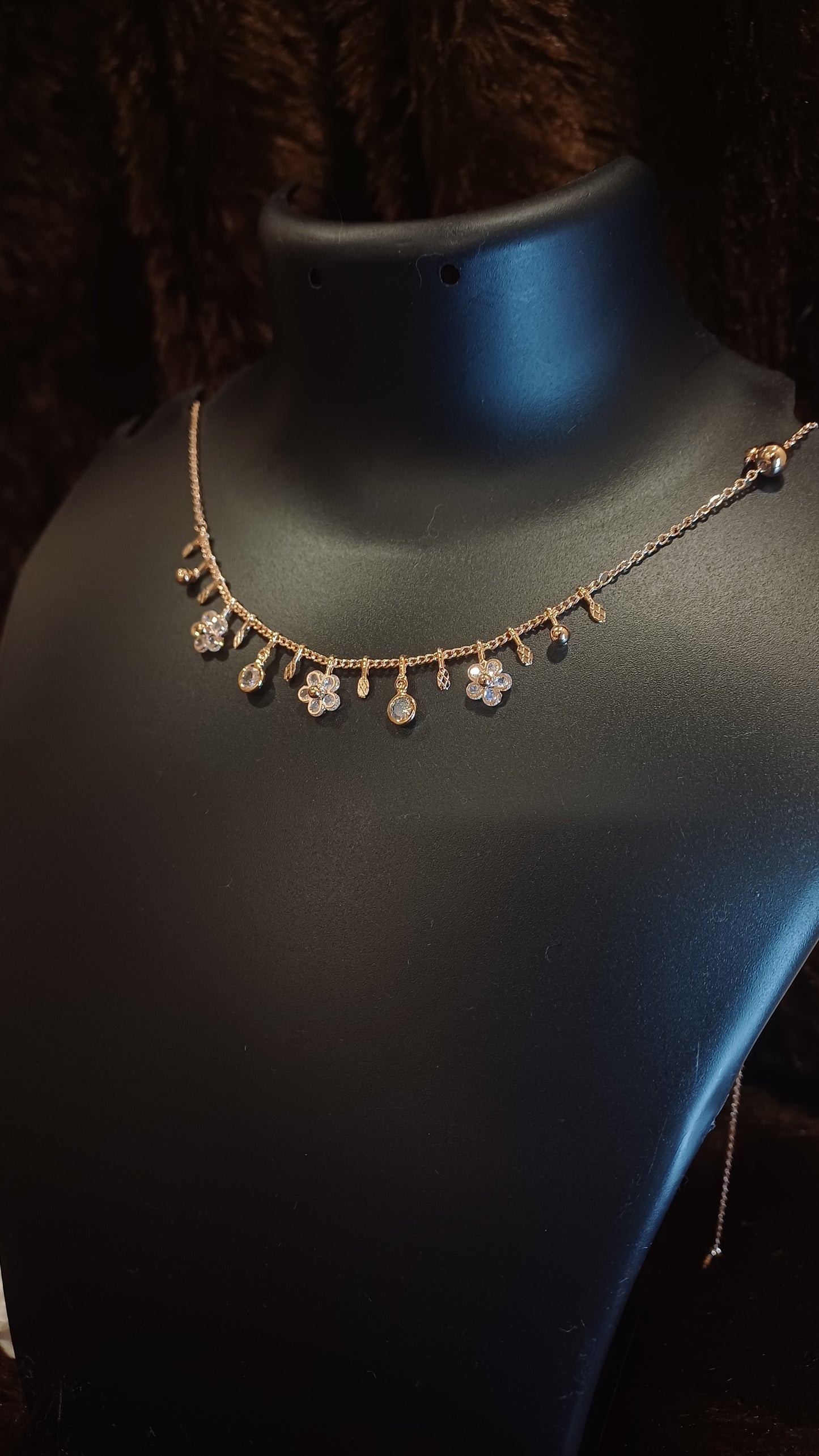 Flowers and shines necklace chain_anti tarnish_ statement jewellery