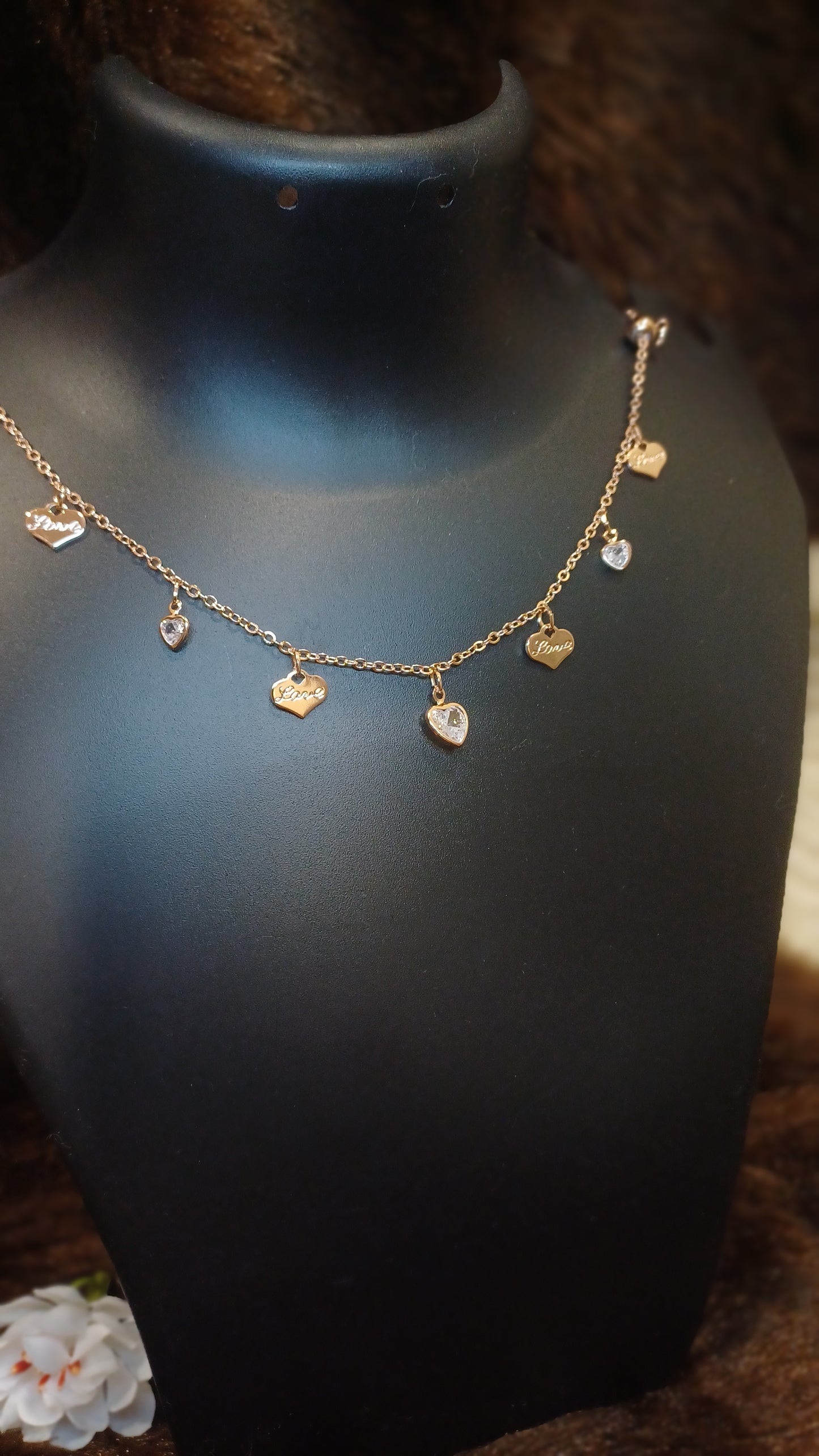 Heart of stones and chimes_ statement chain_ anti tarnish