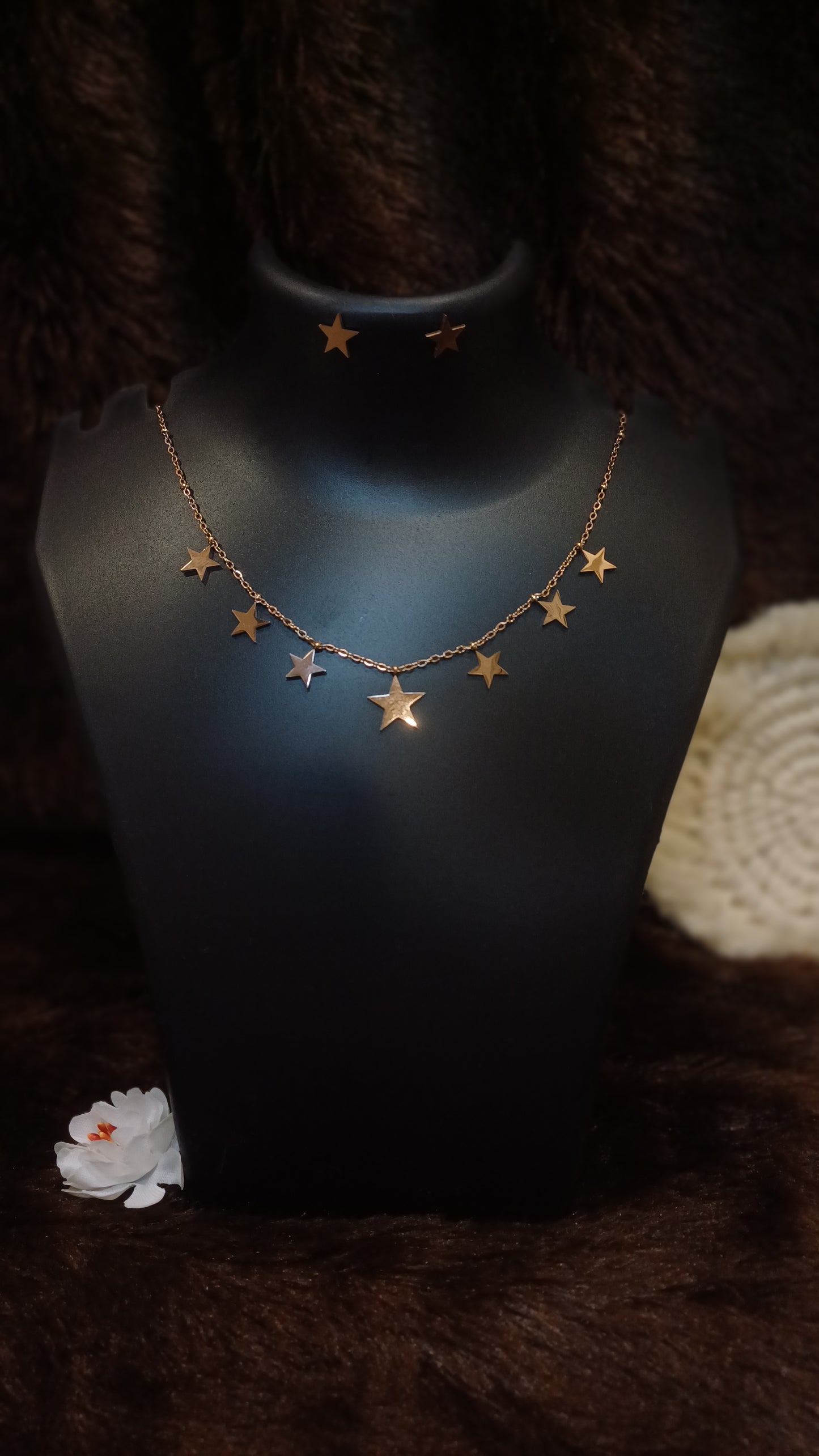 Star wars chain with solid hangings with matching earrings_ anti tarnish