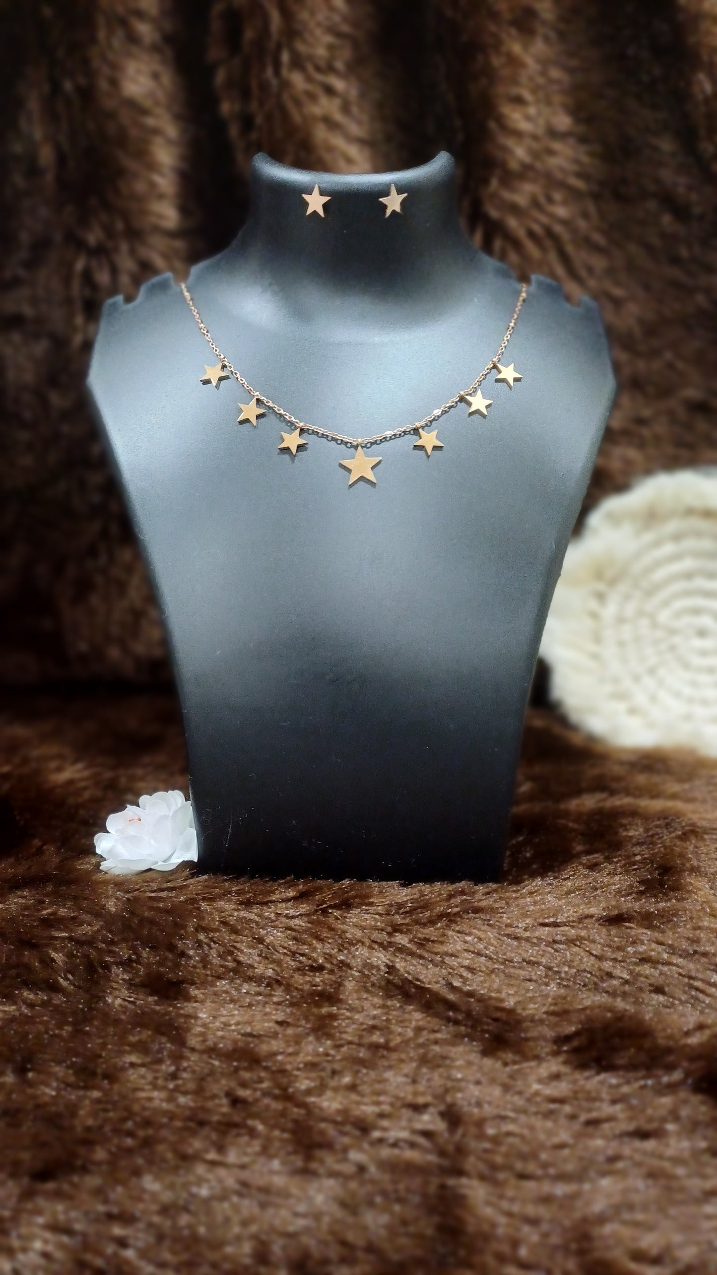 Star wars chain with solid hangings with matching earrings_ anti tarnish