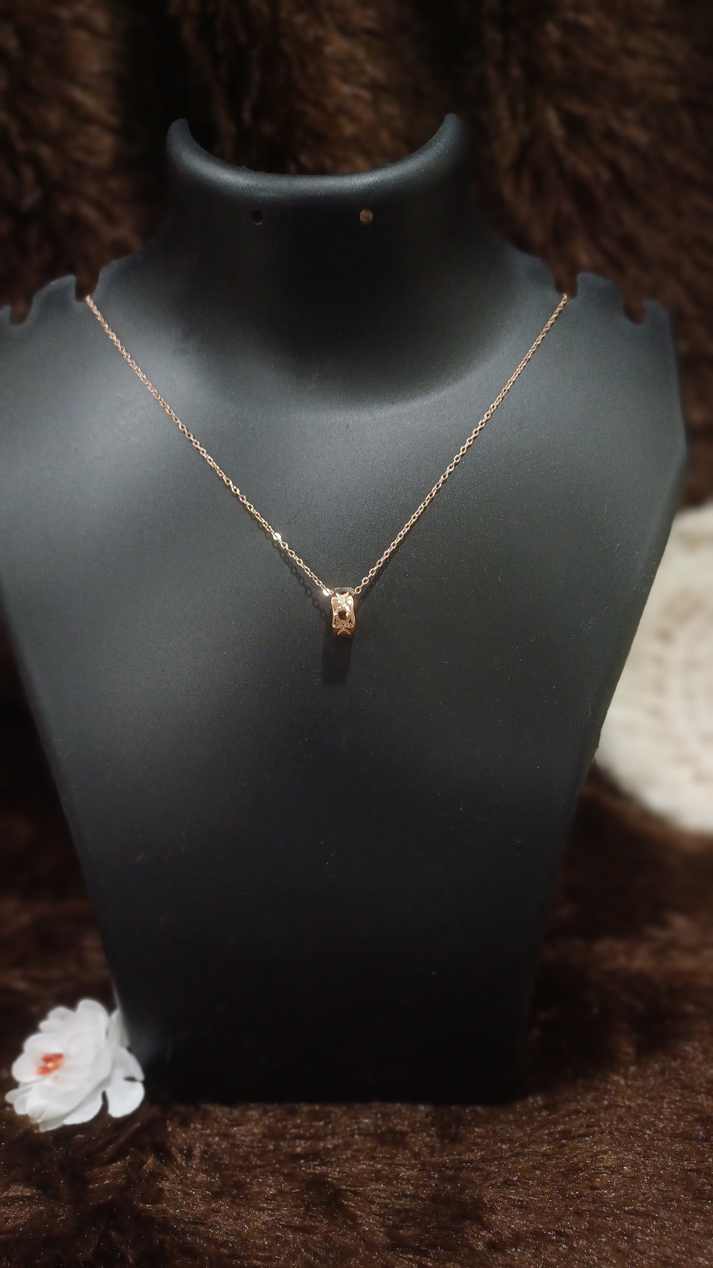 Ring pendant solid golden with chain_ anti tarnish_ trending