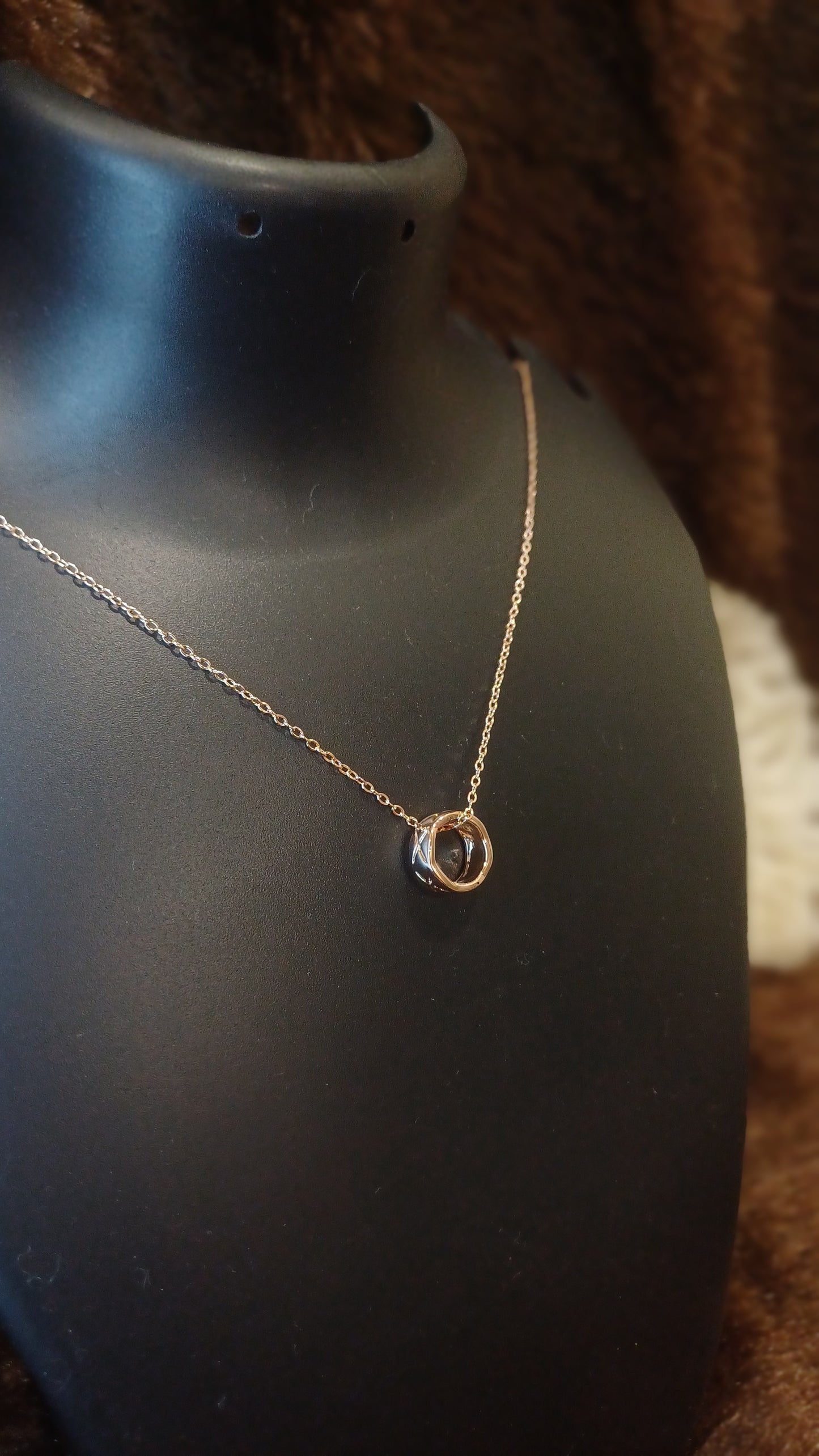 Ring pendant solid golden with chain_ anti tarnish_ trending