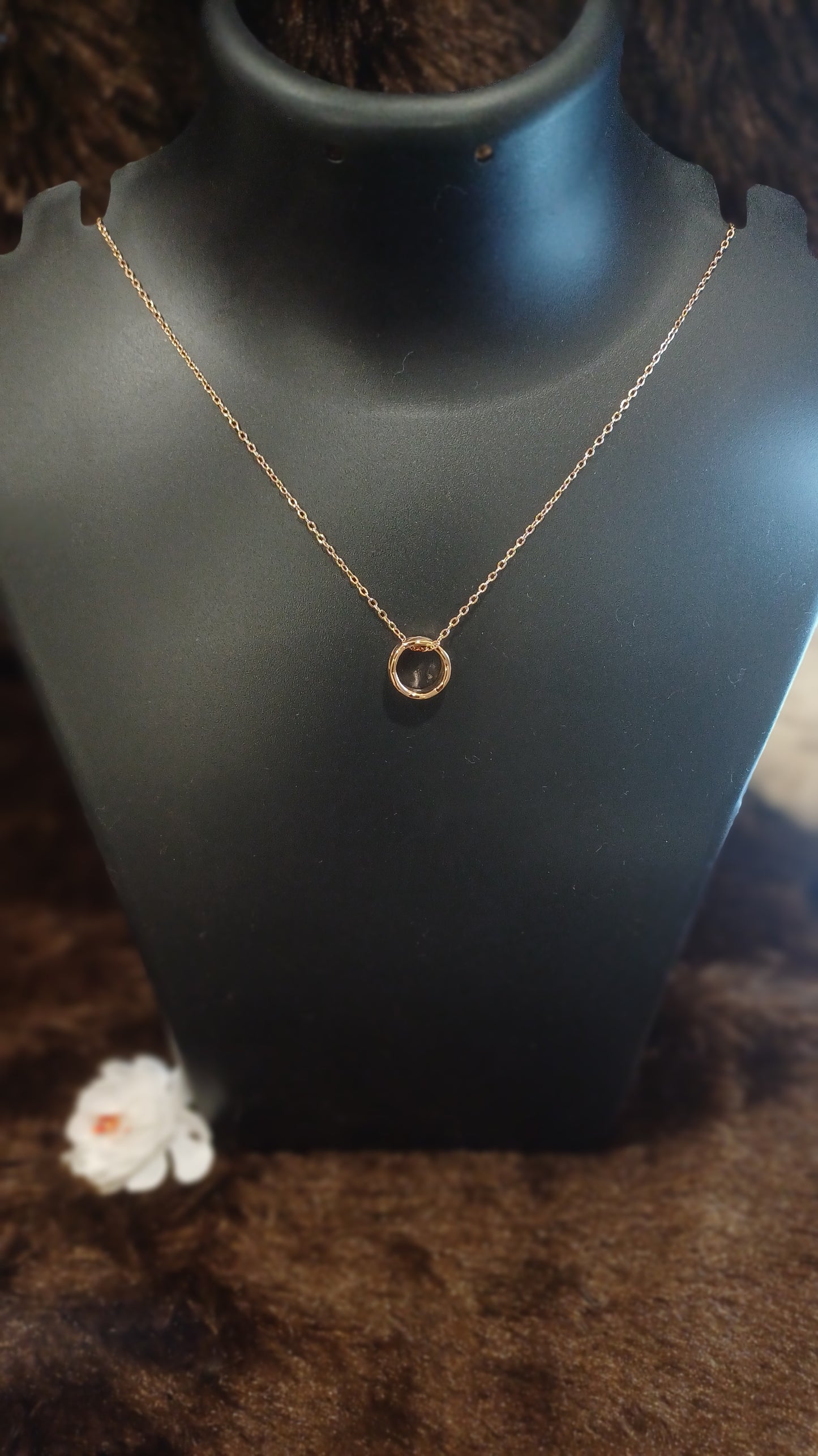 Ring pendant solid golden with chain_ anti tarnish_ trending
