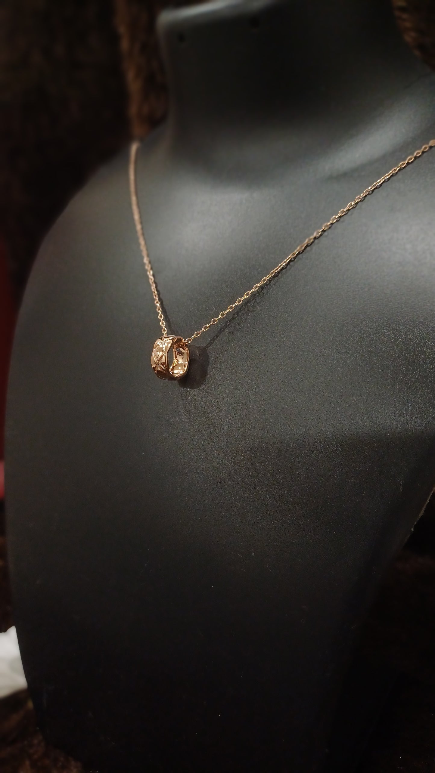 Ring pendant solid golden with chain_ anti tarnish_ trending
