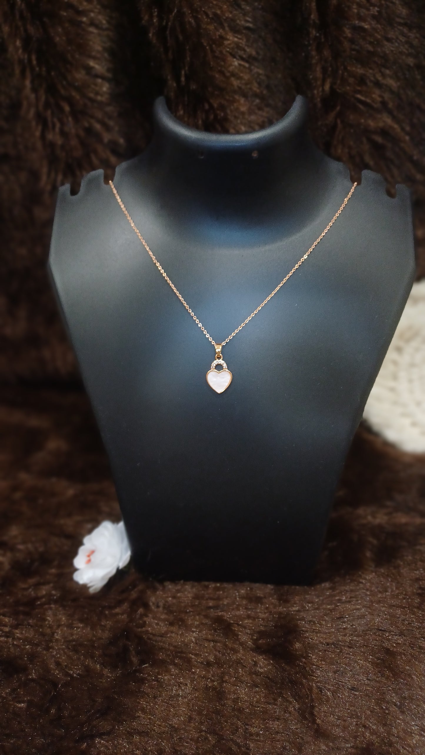 Heart lock pendant chain_anti tarnish