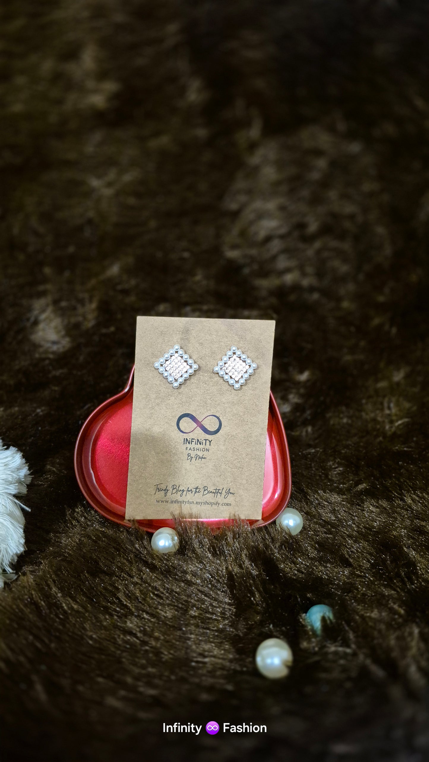 Ear tops with Pearls and diamonds in square_ A.D _daily wear