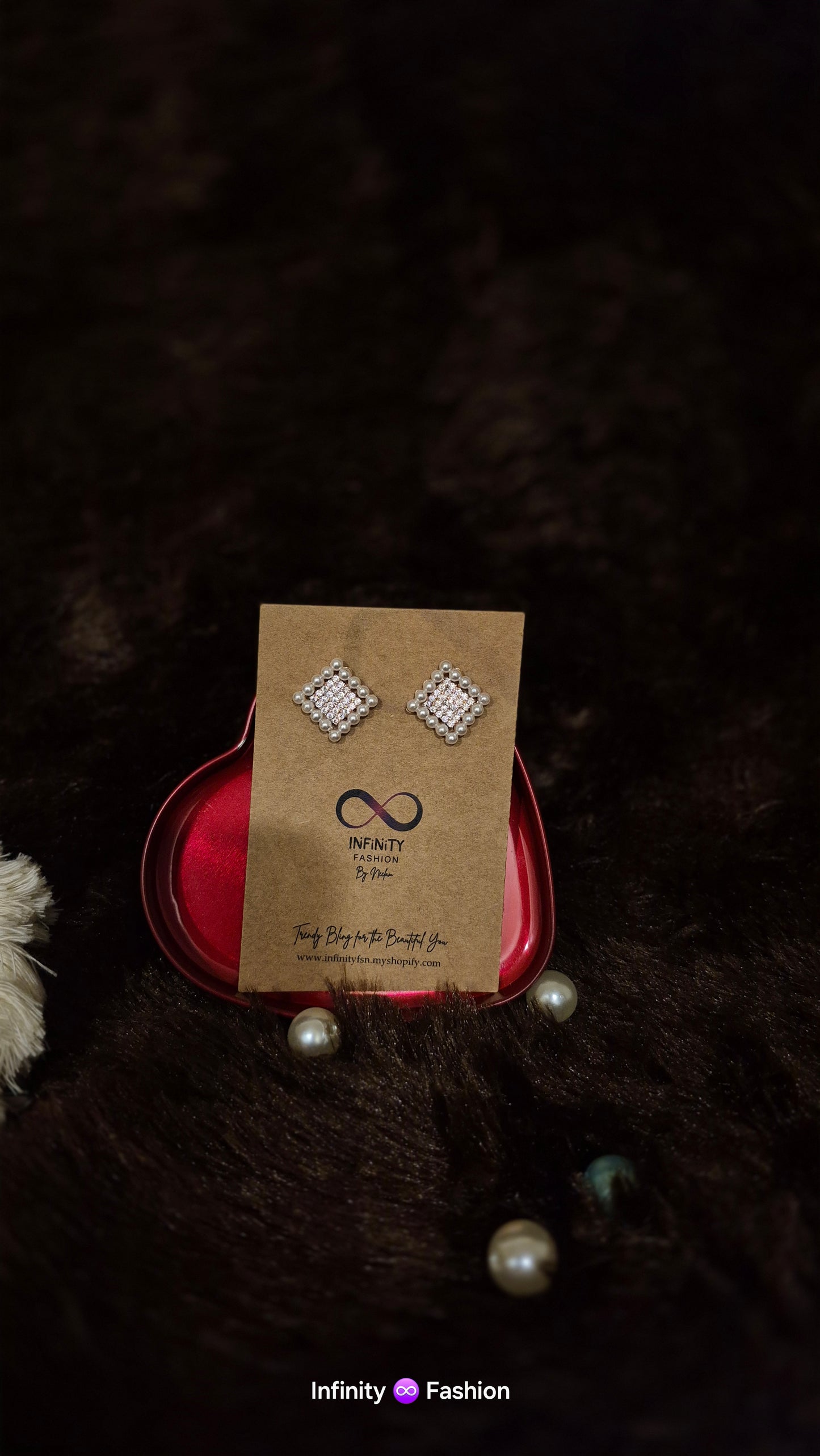Ear tops with Pearls and diamonds in square_ A.D _daily wear