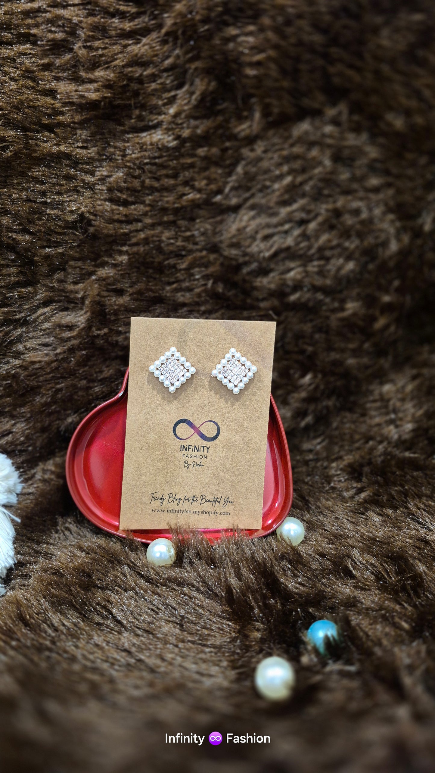 Ear tops with Pearls and diamonds in square_ A.D _daily wear