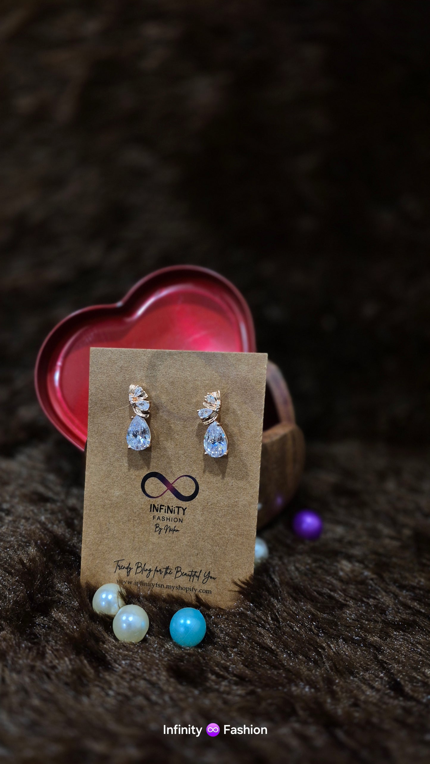 Drop earrings rhinestoned_ anti tarnish