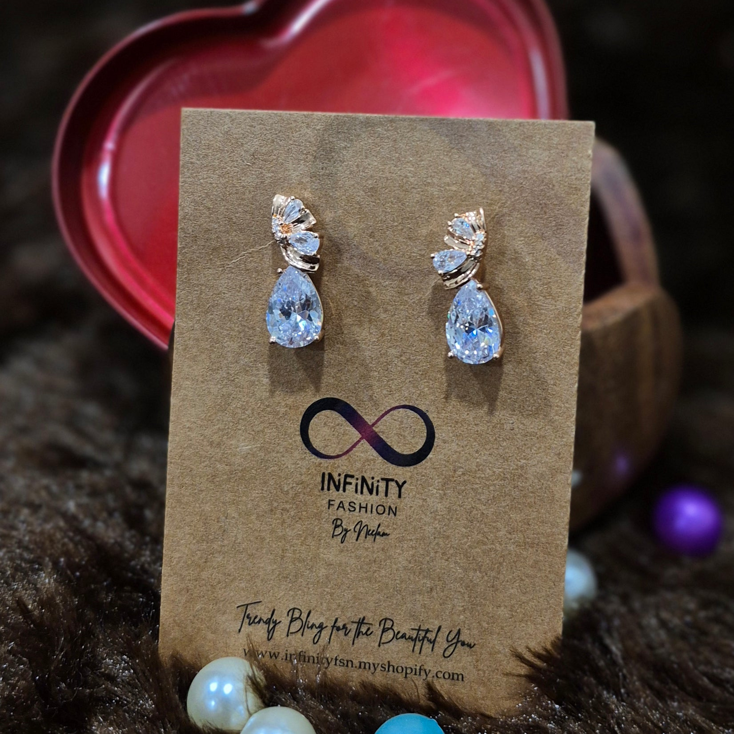 Drop earrings rhinestoned_ anti tarnish