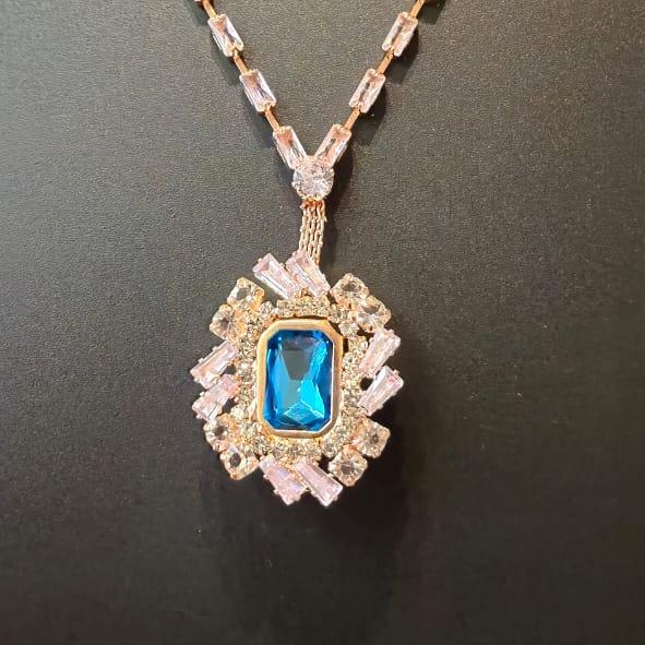 Must have Diamond necklace with four colored replaceable center stones