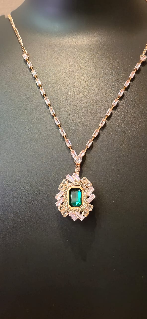 Must have Diamond necklace with four colored replaceable center stones