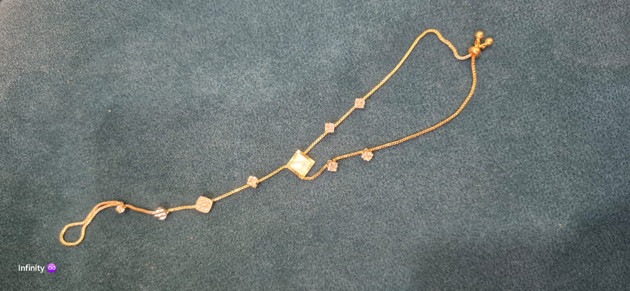 Bracelet with chained ring_Anti tarnish