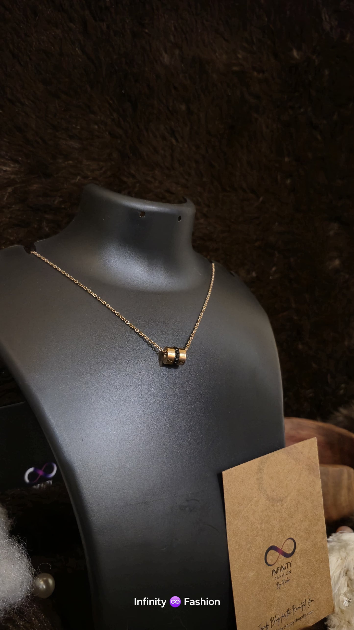 Spherical pendant with riman numerical with chain_anti tarnish_ trending design