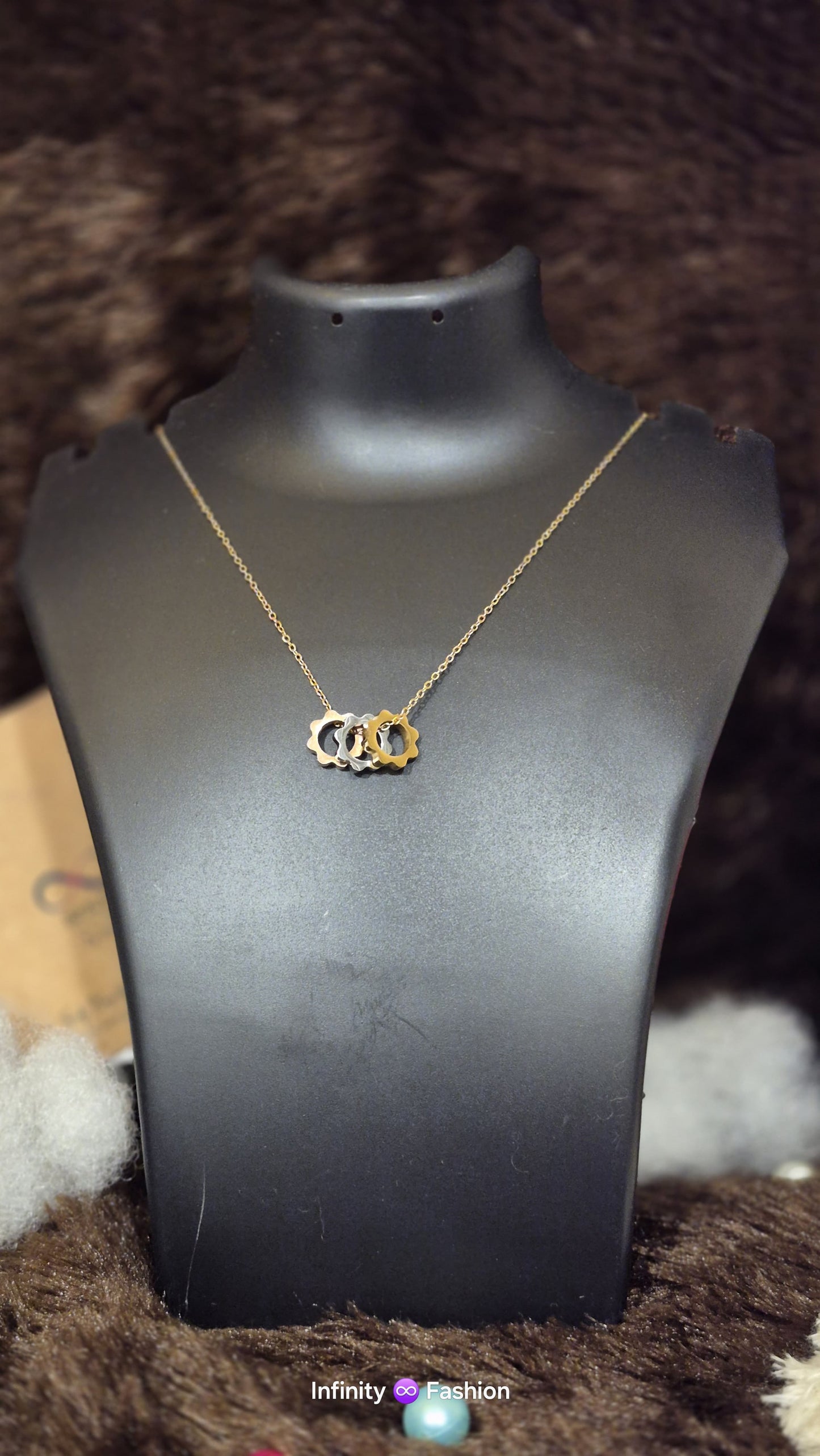 Chainwheel rings multicolor pendant with chain_ anti tarniah_ statement chain