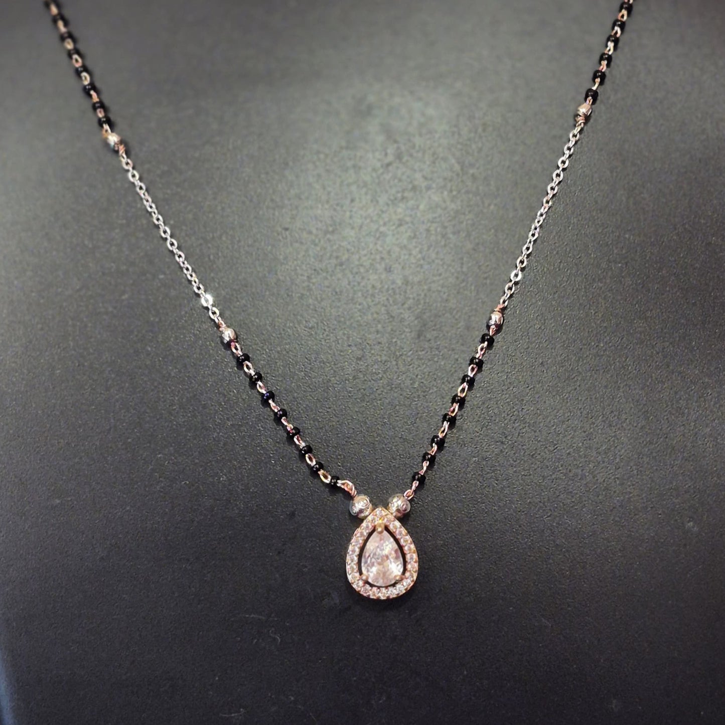 Mangalsutra A.D studded tear drop pendant_ statement jewellery_ anti tarnish