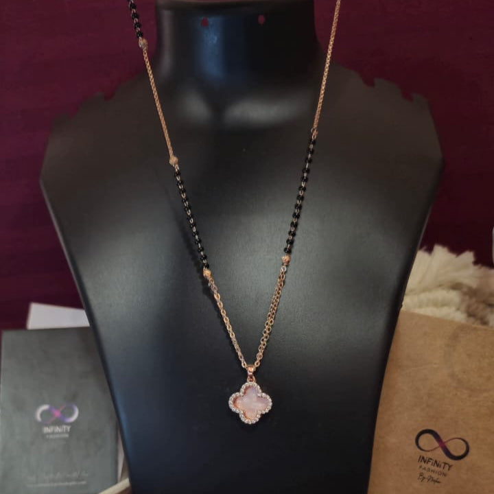 Mangalsutra A.D flower pendant_ latest design_ daily wear