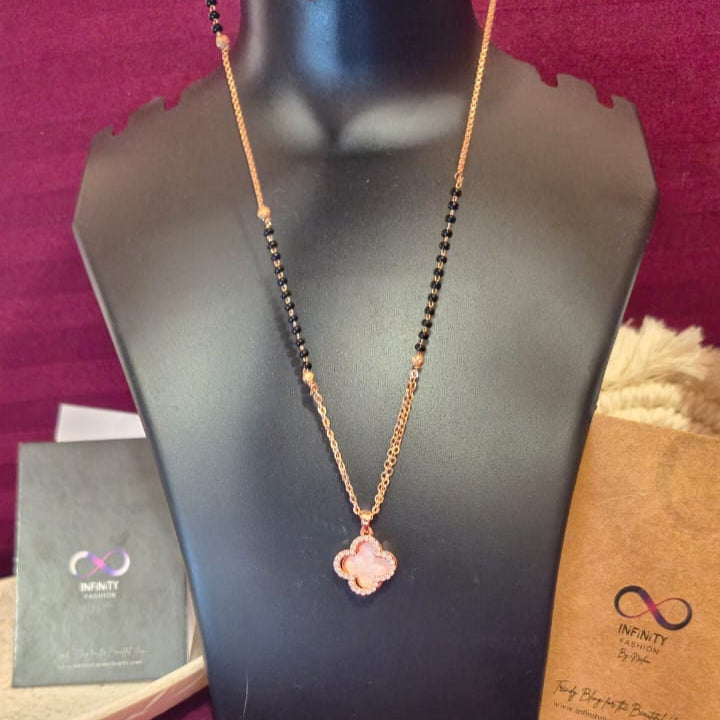 Mangalsutra A.D flower pendant_ latest design_ daily wear