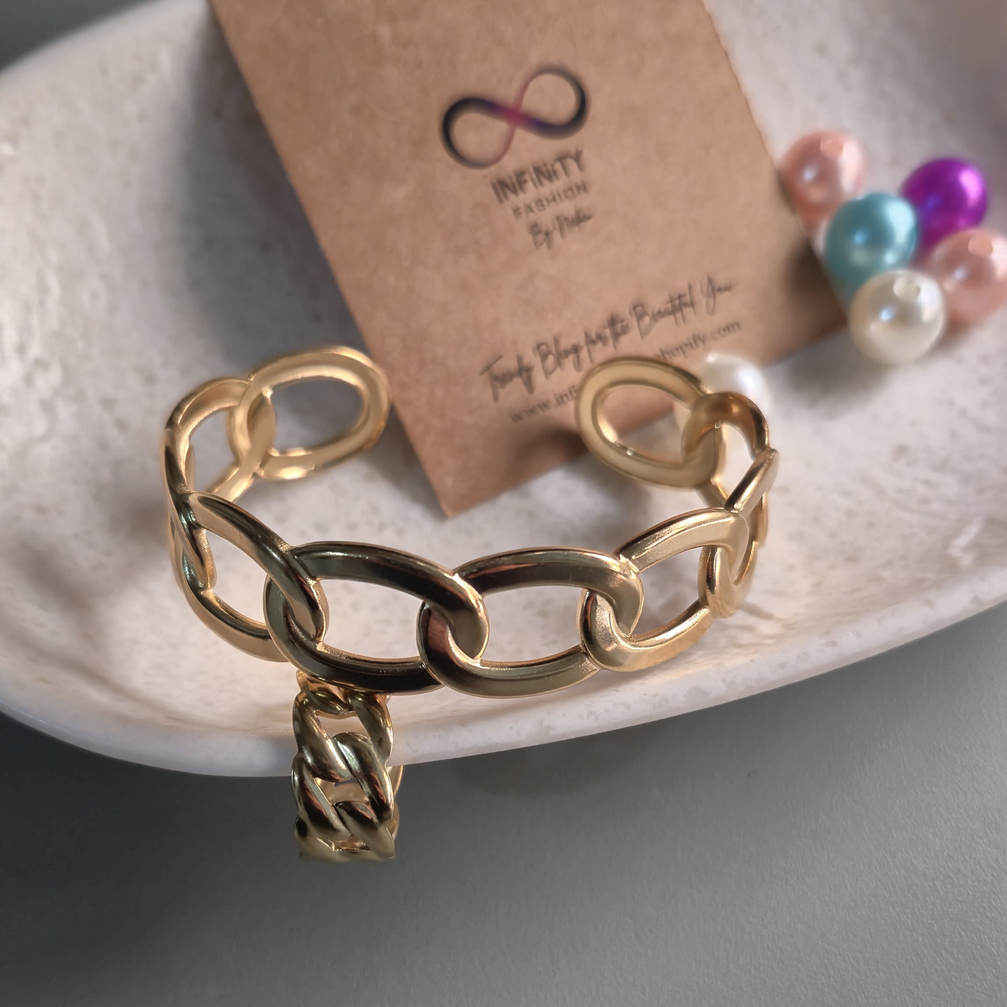 Braided golden kada with finder ring _ anti tarnish daily wear high quality wrist band